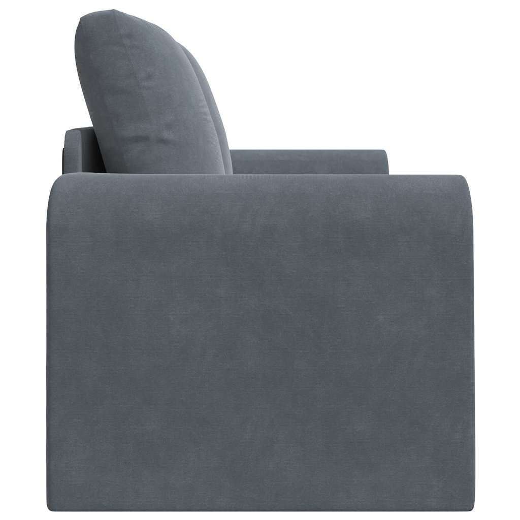 Divano Letto Aperto 2 in 1 Grigio Scuro 148x71x83 cm Velluto 4106685