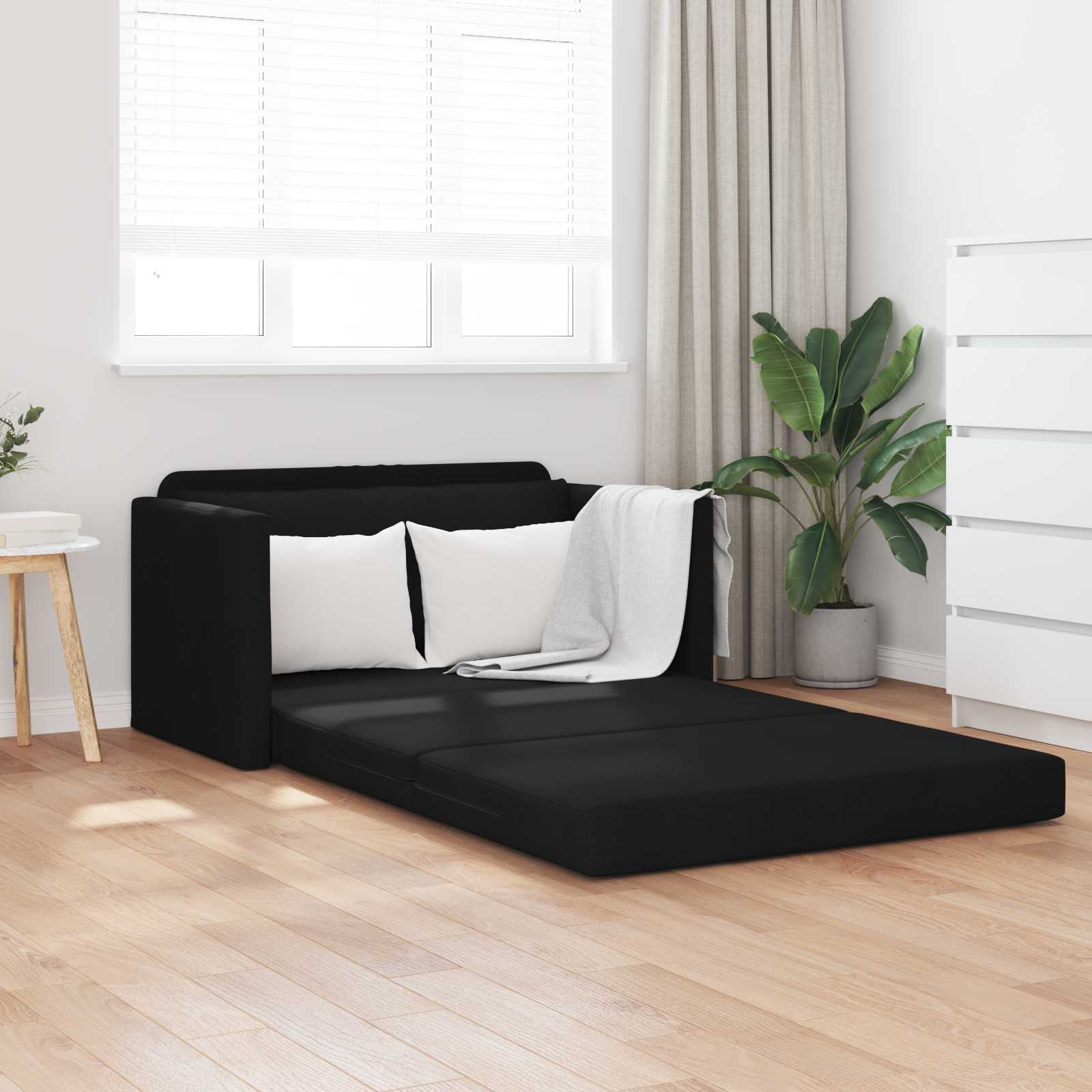 Divano letto 110cm Nero Tessuto 4106693