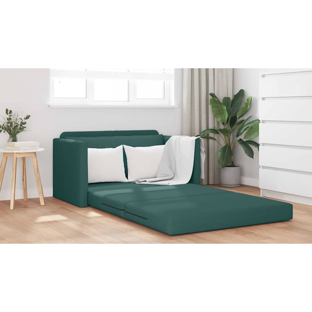 vidaXL Divano letto Verde scuro 124 x 71 x 78 cm Tessuto