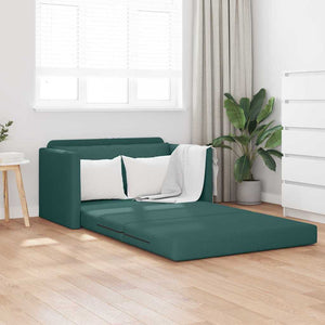 vidaXL Divano letto Verde scuro 124 x 71 x 78 cm Tessuto