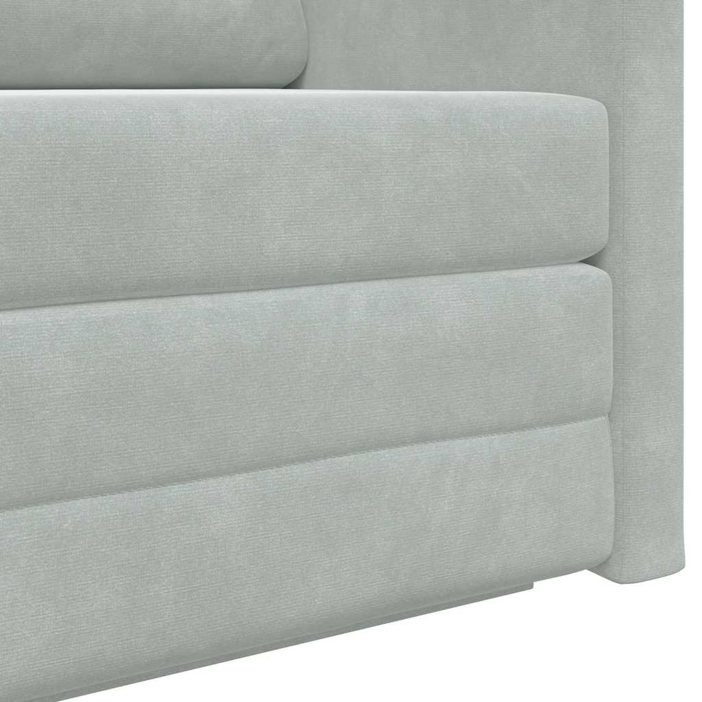 Divano Letto a Terra 2-in-1 Grigio Chiaro 124x204x61 cm Velvet 4106702