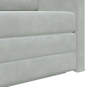 Divano Letto a Terra 2-in-1 Grigio Chiaro 124x204x61 cm Velvet 4106702