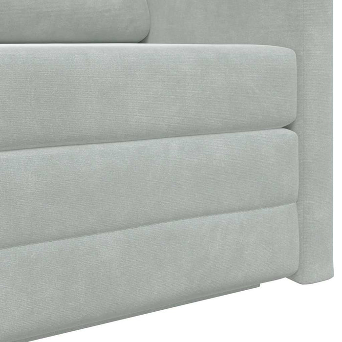 Divano Letto a Terra 2-in-1 Grigio Chiaro 124x204x61 cm Velvet 4106702