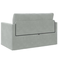 Divano Letto a Terra 2-in-1 Grigio Chiaro 124x204x61 cm Velvet 4106702
