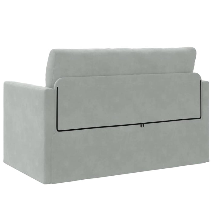 Divano Letto a Terra 2-in-1 Grigio Chiaro 124x204x61 cm Velvet 4106702