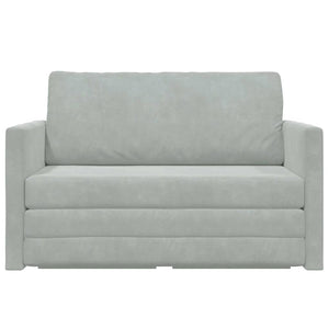 Divano Letto a Terra 2-in-1 Grigio Chiaro 124x204x61 cm Velvet 4106702