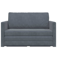 Divano Letto a Terra 2-in-1 Grigio Scuro 124x204x61 cm Velluto 4106703