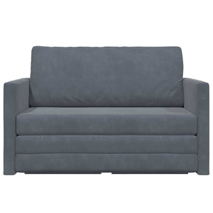 Divano Letto a Terra 2-in-1 Grigio Scuro 124x204x61 cm Velluto 4106703
