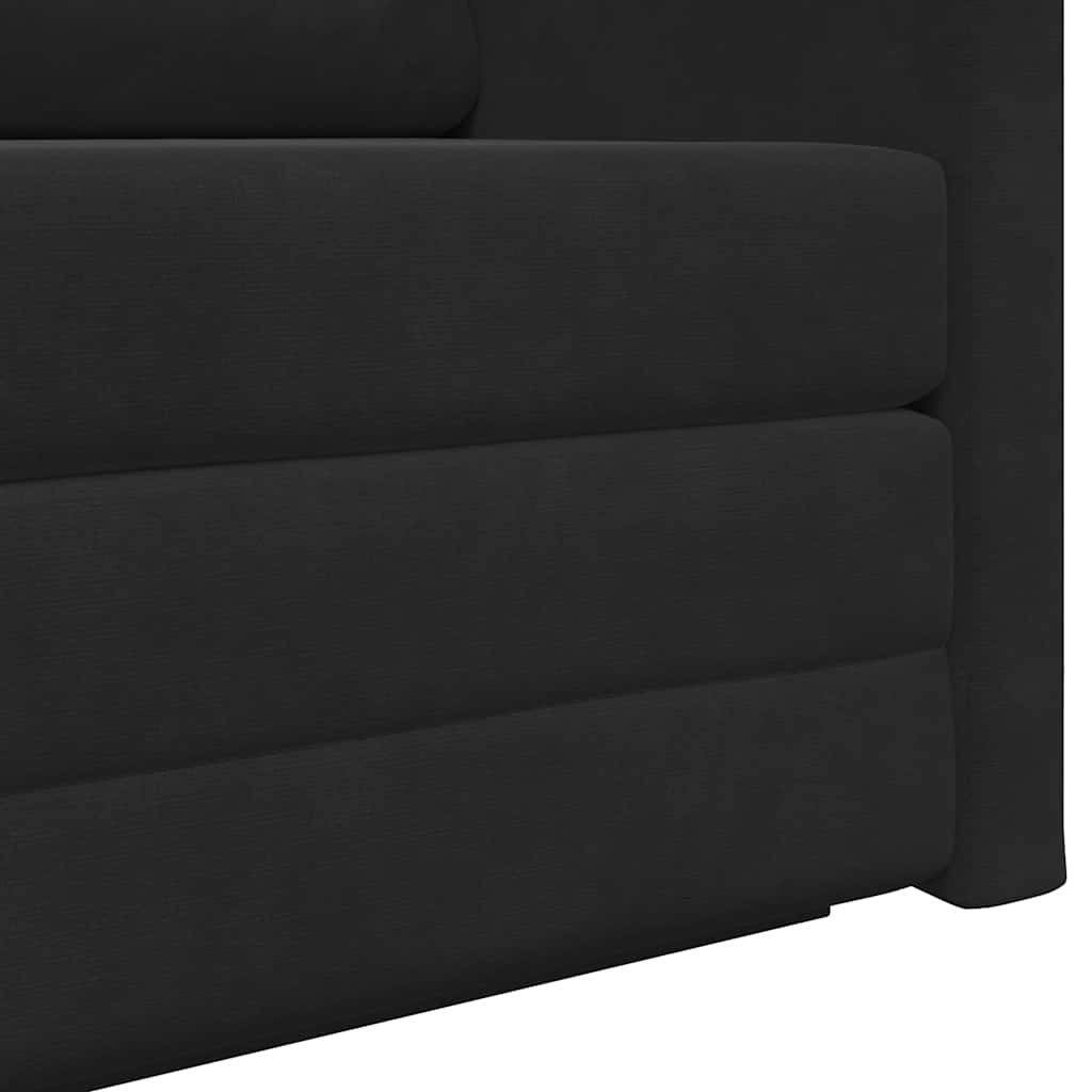 vidaXL Divano letto Nero 124 x 204 x 61 cm Velluto