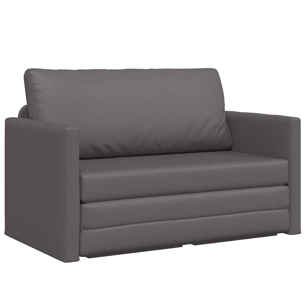 Divano Letto da Pavimento 2 in 1 Grigio 124x71x78 cm Pelle Sintetica 4106710