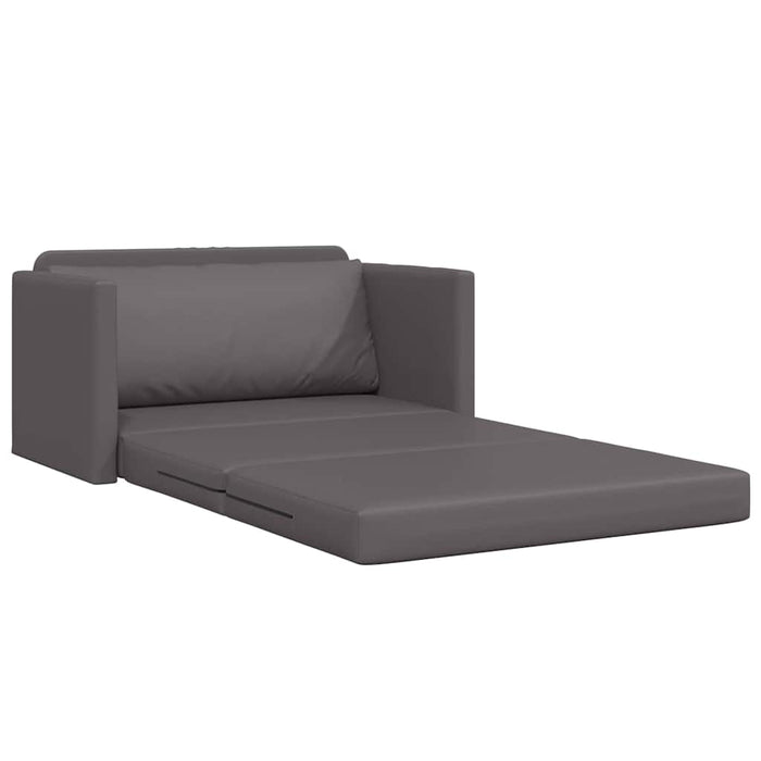 Divano Letto da Pavimento 2 in 1 Grigio 124x71x78 cm Pelle Sintetica 4106710