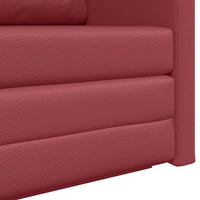 Divano a Terra Letto 2 in 1 Rosso Vino 124x71x78 cm Pelle Artificiale 4106711