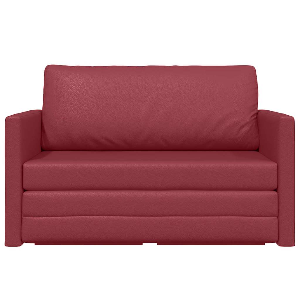 Divano a Terra Letto 2 in 1 Rosso Vino 124x71x78 cm Pelle Artificiale 4106711