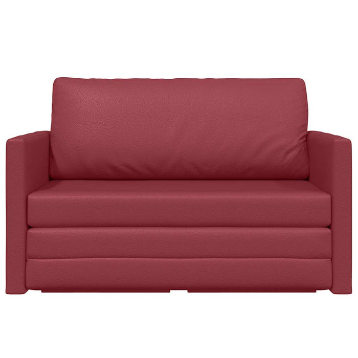 Divano a Terra Letto 2 in 1 Rosso Vino 124x71x78 cm Pelle Artificiale 4106711