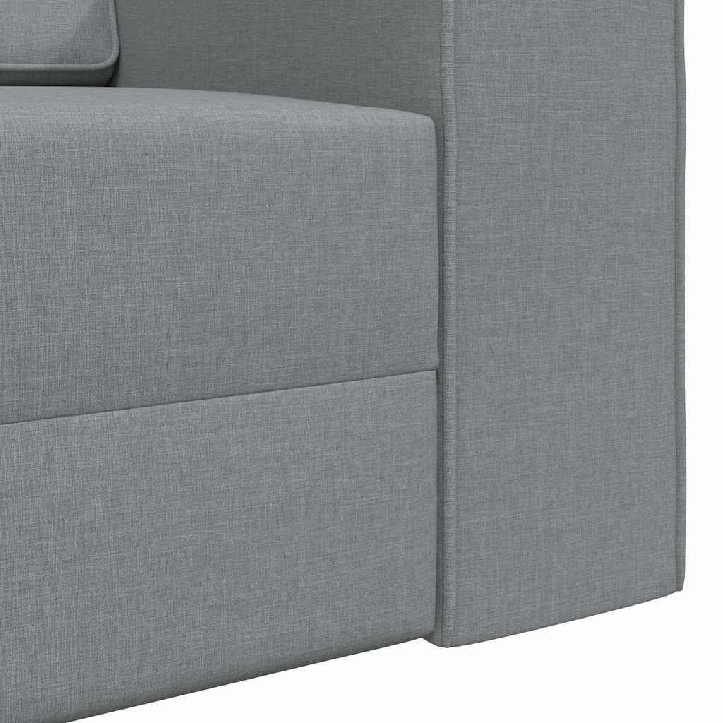 Divano Letto da Pavimento 2-in-1 Grigio Chiaro 245x150x60.5 cm Tessuto 4106715