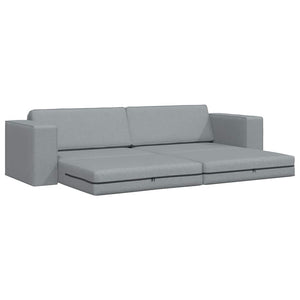 Divano Letto da Pavimento 2-in-1 Grigio Chiaro 245x150x60.5 cm Tessuto 4106715