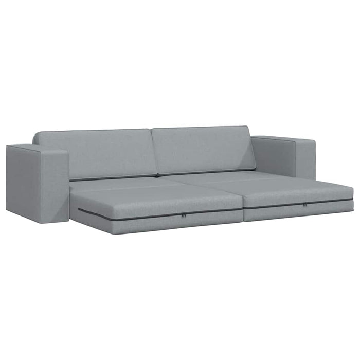 Divano Letto da Pavimento 2-in-1 Grigio Chiaro 245x150x60.5 cm Tessuto 4106715
