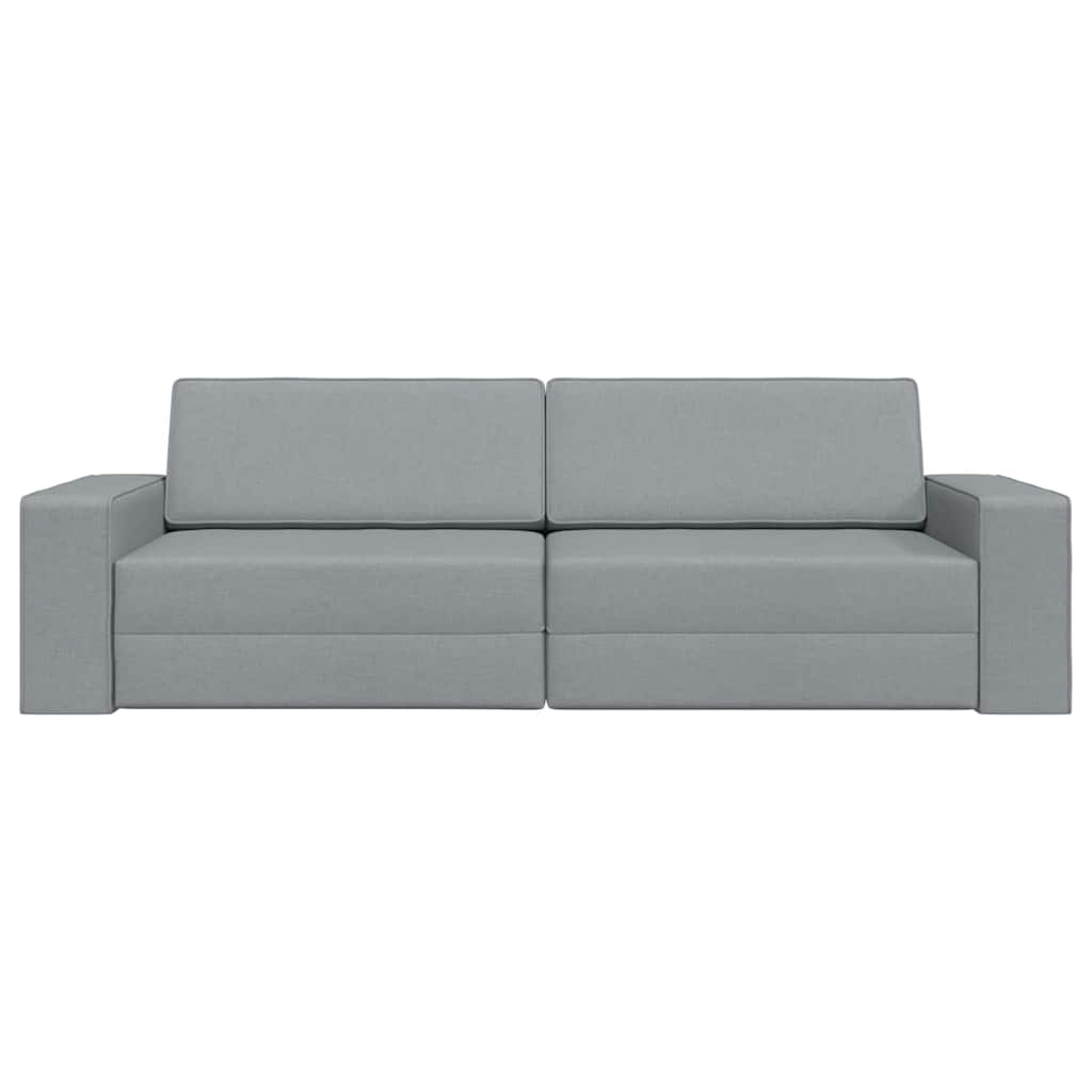 Divano Letto da Pavimento 2-in-1 Grigio Chiaro 245x150x60.5 cm Tessuto 4106715