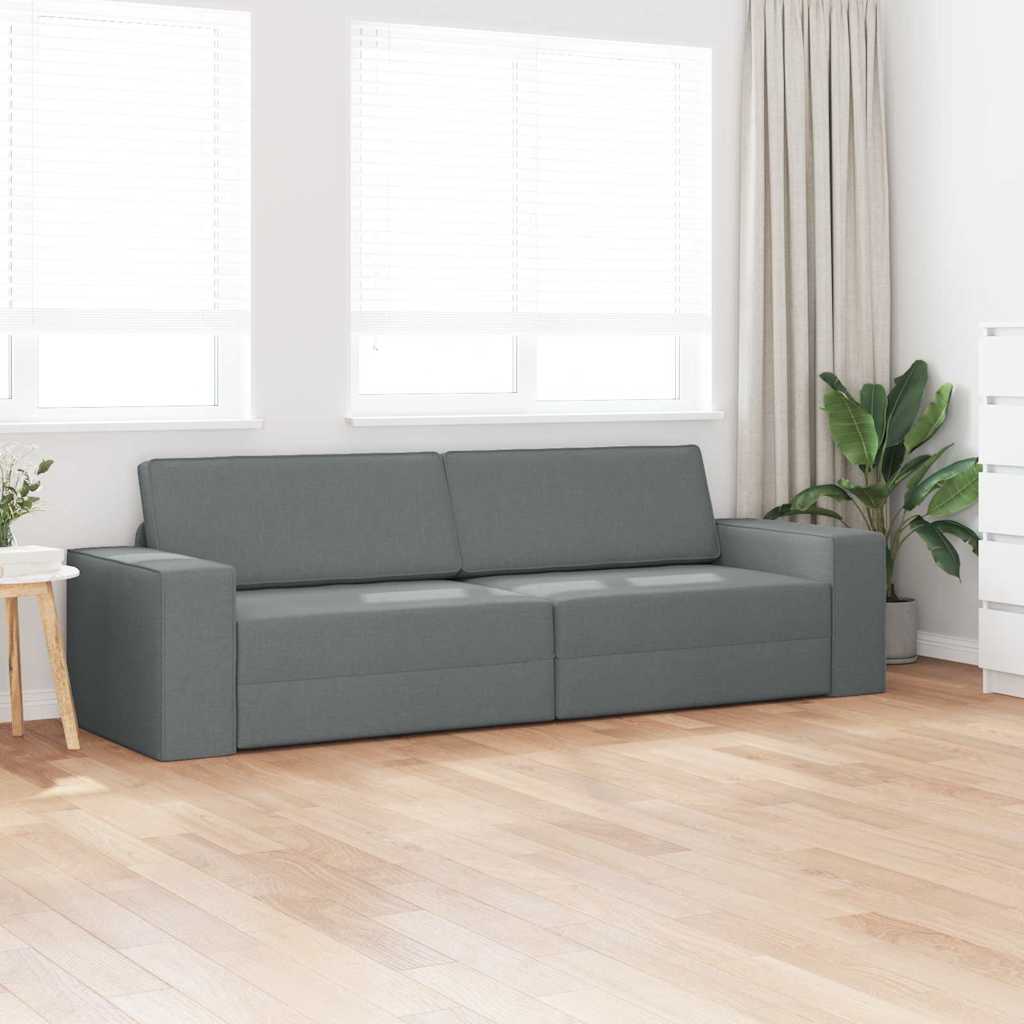 Divano Letto 2-in-1 Grigio Scuro 245x150x60.5 cm Tessuto 4106716