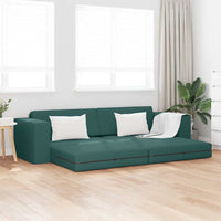 Divano Letto Pavimento 2-in-1 Verde Scuro 245x150x60.5 cm Tessuto 4106719