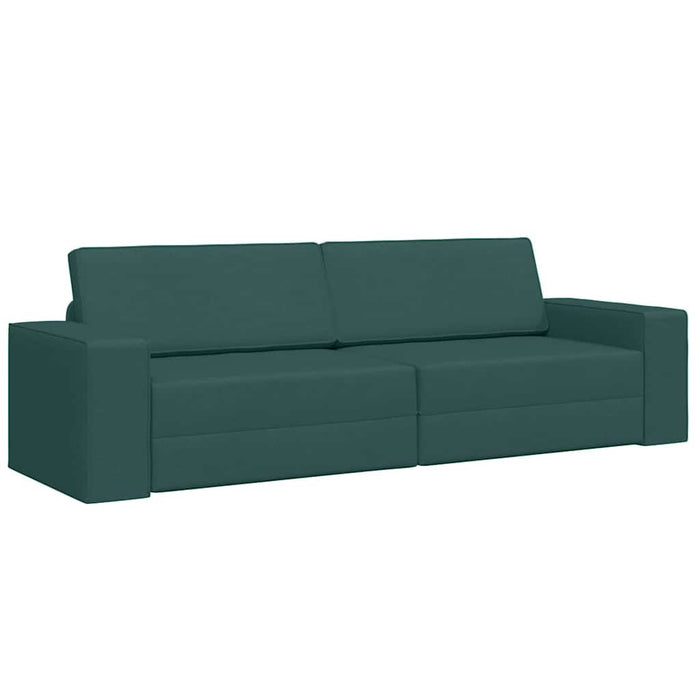 Divano Letto Pavimento 2-in-1 Verde Scuro 245x150x60.5 cm Tessuto 4106719