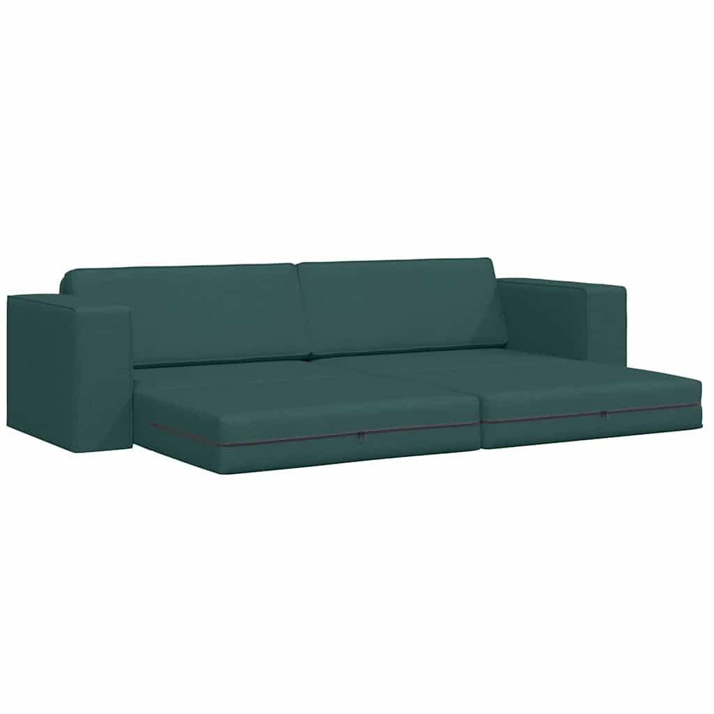 Divano Letto Pavimento 2-in-1 Verde Scuro 245x150x60.5 cm Tessuto 4106719
