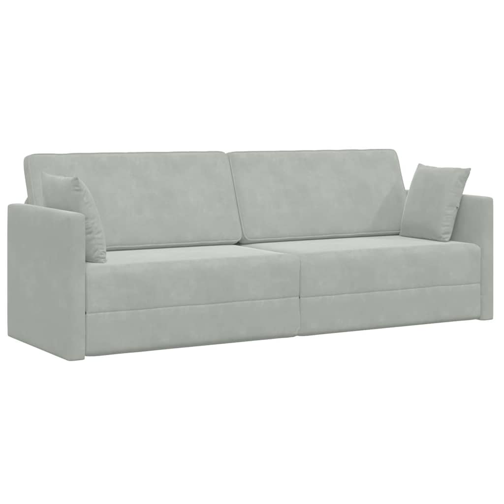 Divano Letto Grigio chiaro 213 x 76 x 77 cm Velluto 4106726