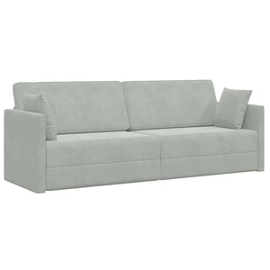 Divano Letto Grigio chiaro 213 x 76 x 77 cm Velluto 4106726