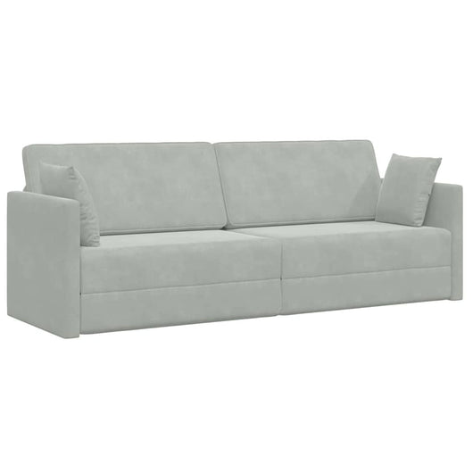 Divano Letto Grigio chiaro 213 x 76 x 77 cm Velluto 4106726
