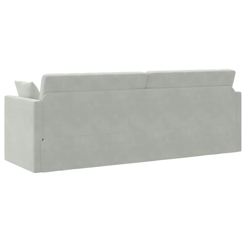 Divano Letto Grigio chiaro 213 x 76 x 77 cm Velluto 4106726