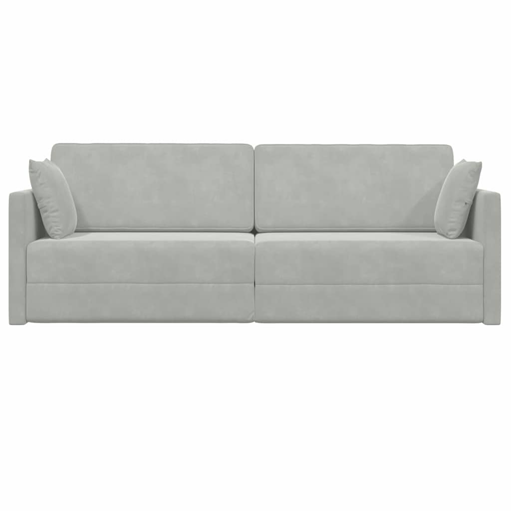 Divano Letto Grigio chiaro 213 x 76 x 77 cm Velluto 4106726