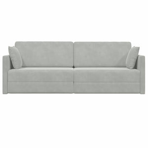 Divano Letto Grigio chiaro 213 x 76 x 77 cm Velluto 4106726