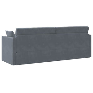 Divano-letto da pavimento Grigio scuro 213 x 76 x 77 cm Velluto 4106727