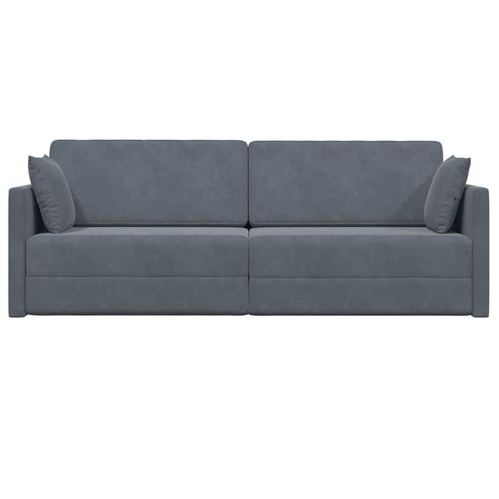 Divano-letto da pavimento Grigio scuro 213 x 76 x 77 cm Velluto 4106727
