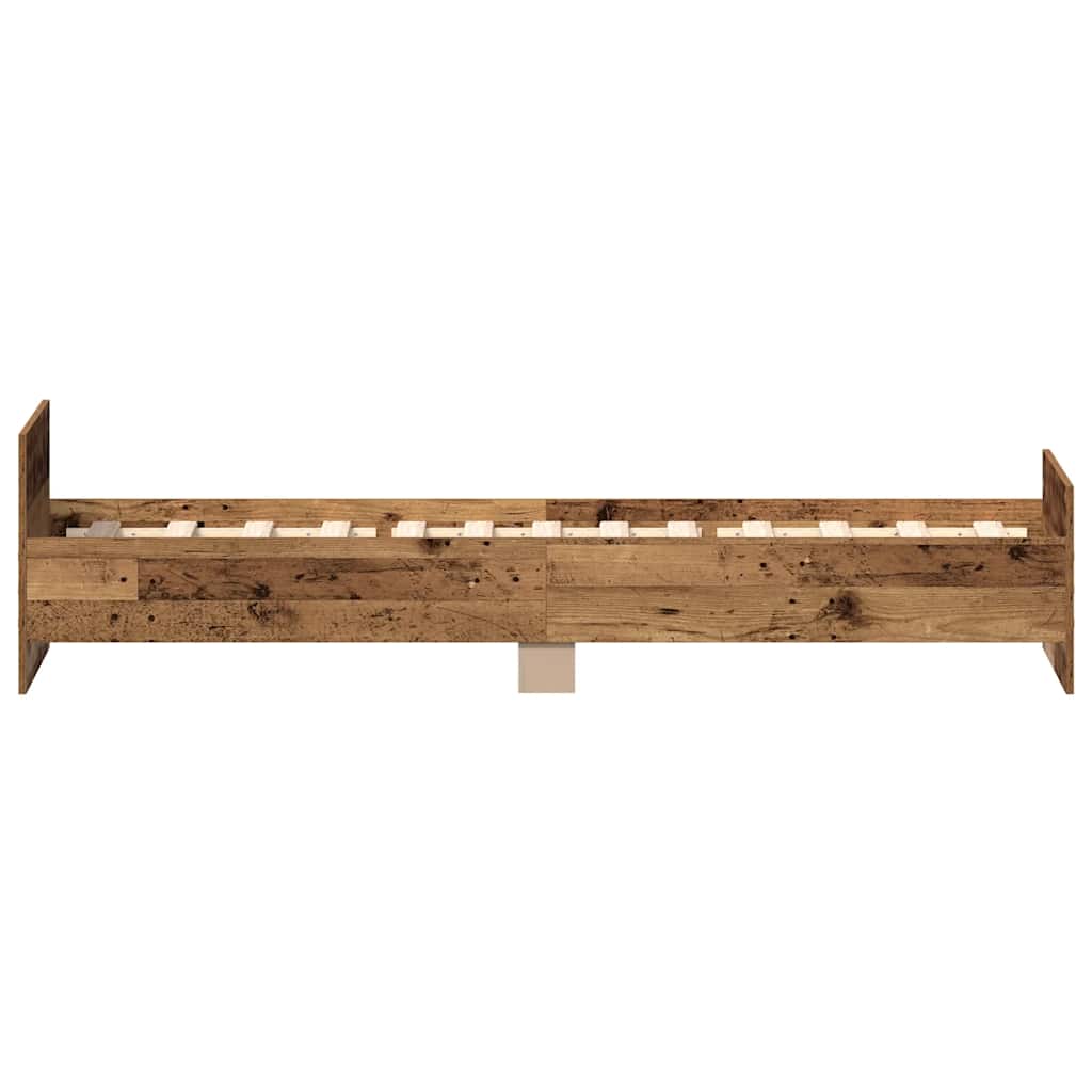 vidaXL Giroletto senza Materasso Legno Antico 90x190cm in Truciolato