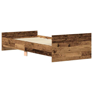 vidaXL Giroletto senza Materasso Legno Antico 90x190cm in Truciolato