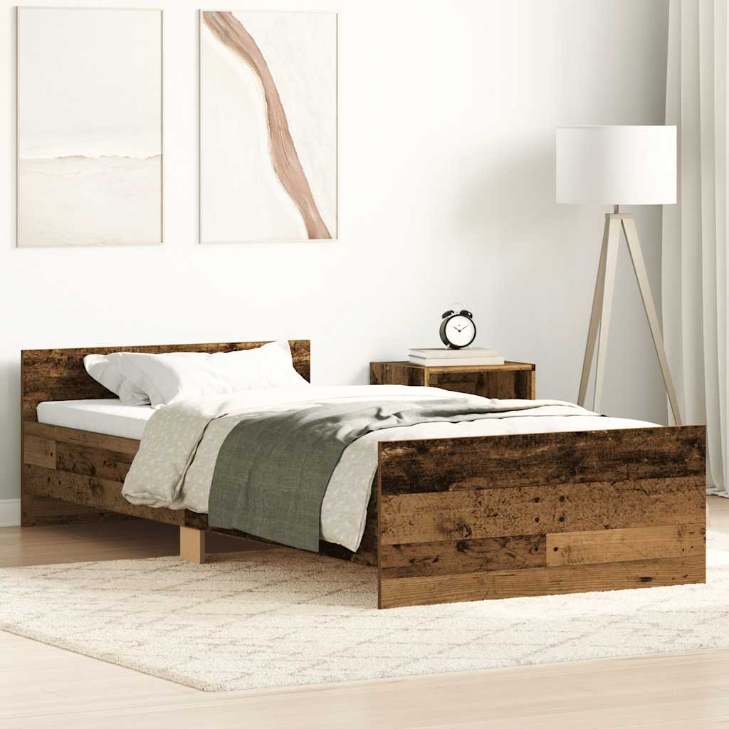 vidaXL Giroletto senza Materasso Legno Antico 90x190cm in Truciolato
