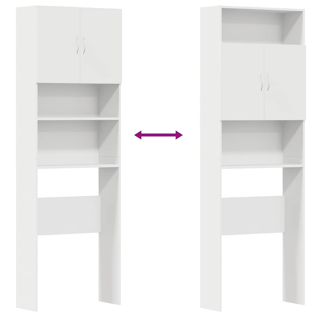 Mobile Lavatrice Bianco 64x24x190 cm in Legno Multistrato 859127