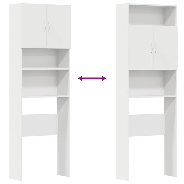 vidaXL Mobile Lavatrice Bianco 64x24x190 cm in Legno Multistrato