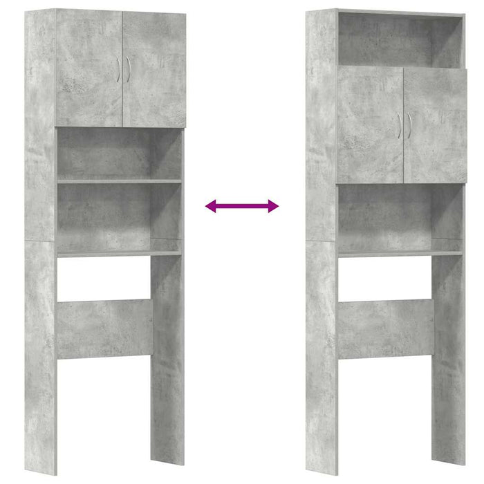 Mobile Lavatrice Grigio Cemento 64x24x190 cm Legno Multistrato 859130