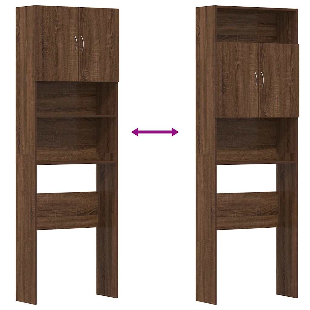 vidaXL Mobile Lavatrice Rovere Marrone 64x24x190 cm Legno Multistrato