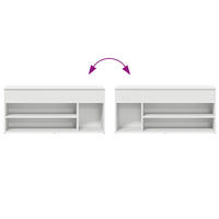 Scarpiera Bianca 102x30,5x45 cm in Legno Multistrato 859136