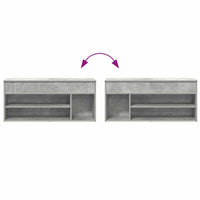 Scarpiera Grigio Cemento 102x30,5x45 cm in Legno Multistrato 859139