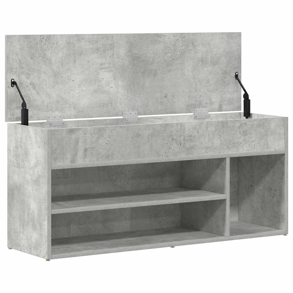 vidaXL Scarpiera Grigio Cemento 102x30,5x45 cm in Legno Multistrato