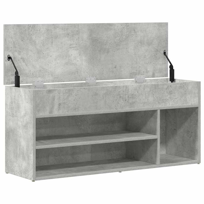 vidaXL Scarpiera Grigio Cemento 102x30,5x45 cm in Legno Multistrato