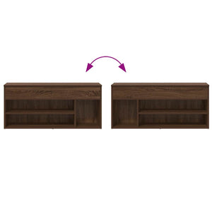 Scarpiera Rovere Marrone 102x30,5x45 cm in Legno Multistrato 859142