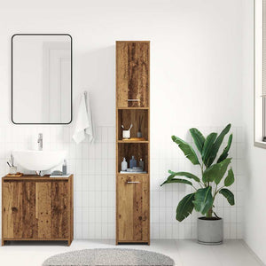 Mobile da Bagno Legno Antico 30x30x183,5 cm in Legno tecnico 859393