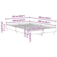 vidaXL Giroletto senza Materasso Nero 120x200 cm in Legno Multistrato