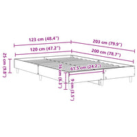 Giroletto senza Materasso-Struttura Letto Rovere Artigianale 120x200 cm