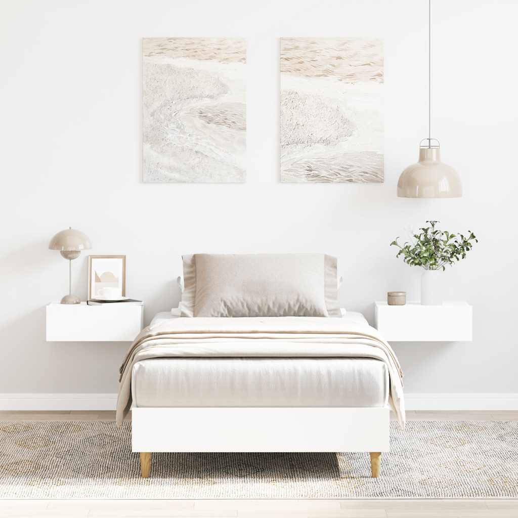 Giroletto senza Materasso-Struttura Letto Bianco 90x200 cm in Legno Multistrato